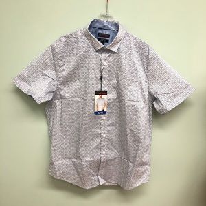 Ike Behar | Men's Short Sleeve Dress Shirt | Size Large